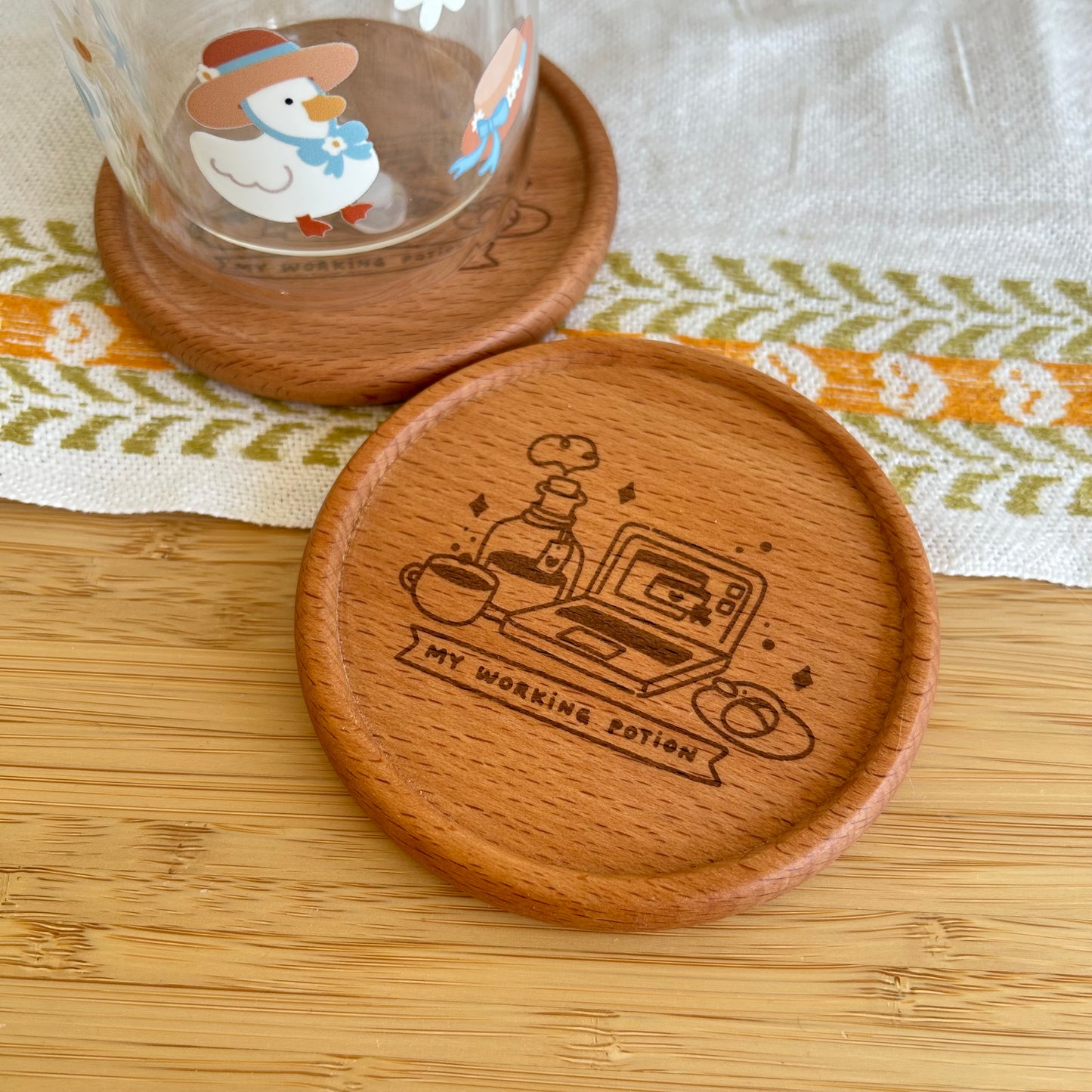 My Working Potion | Engraved Wooden Coaster *NEW SIZE