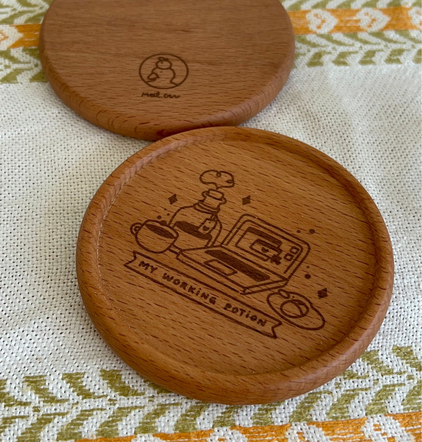 My Working Potion | Engraved Wooden Coaster *NEW SIZE