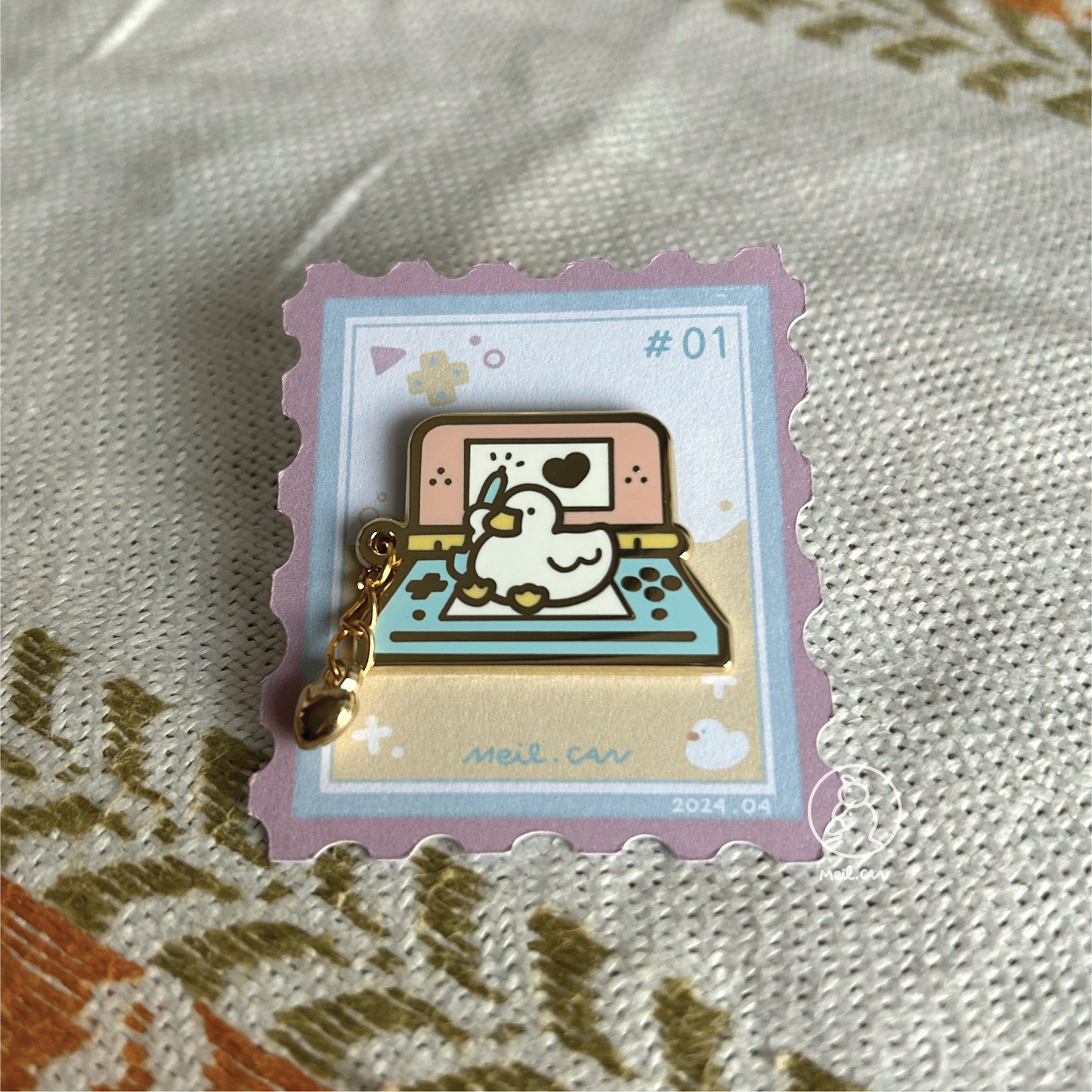 April Enamel Pin - Duckie Membership Ko-fi Archive