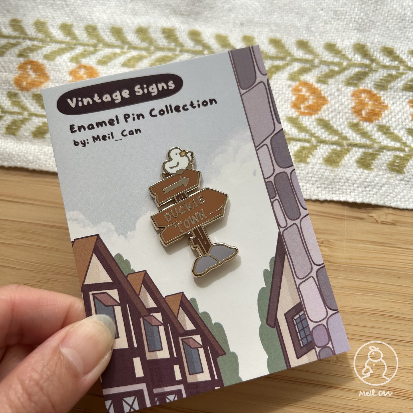 Duckie Town Signpost Enamel Pin - from Kickstarter