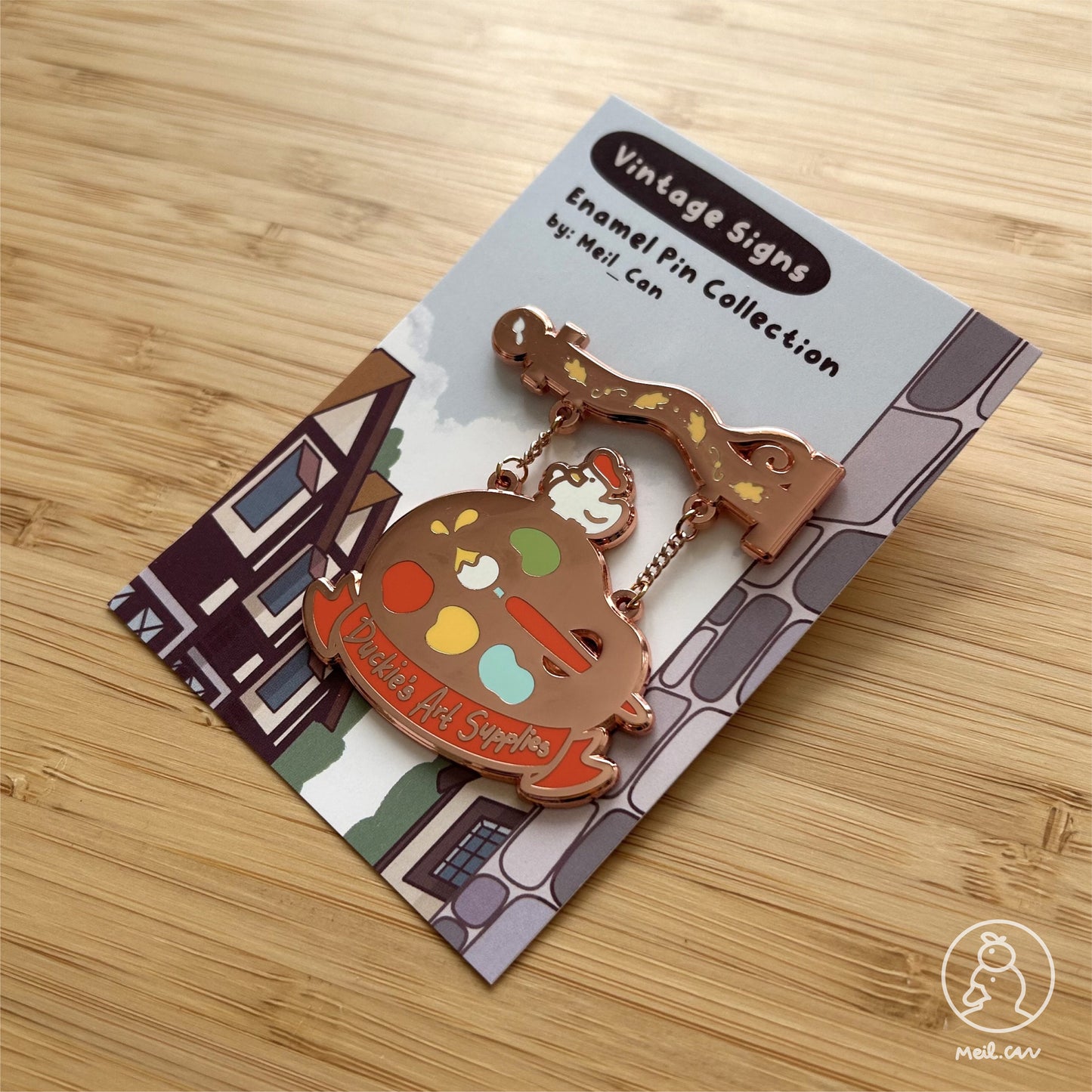 Duckie's Art Supplies - Vintage Signs Enamel Pin