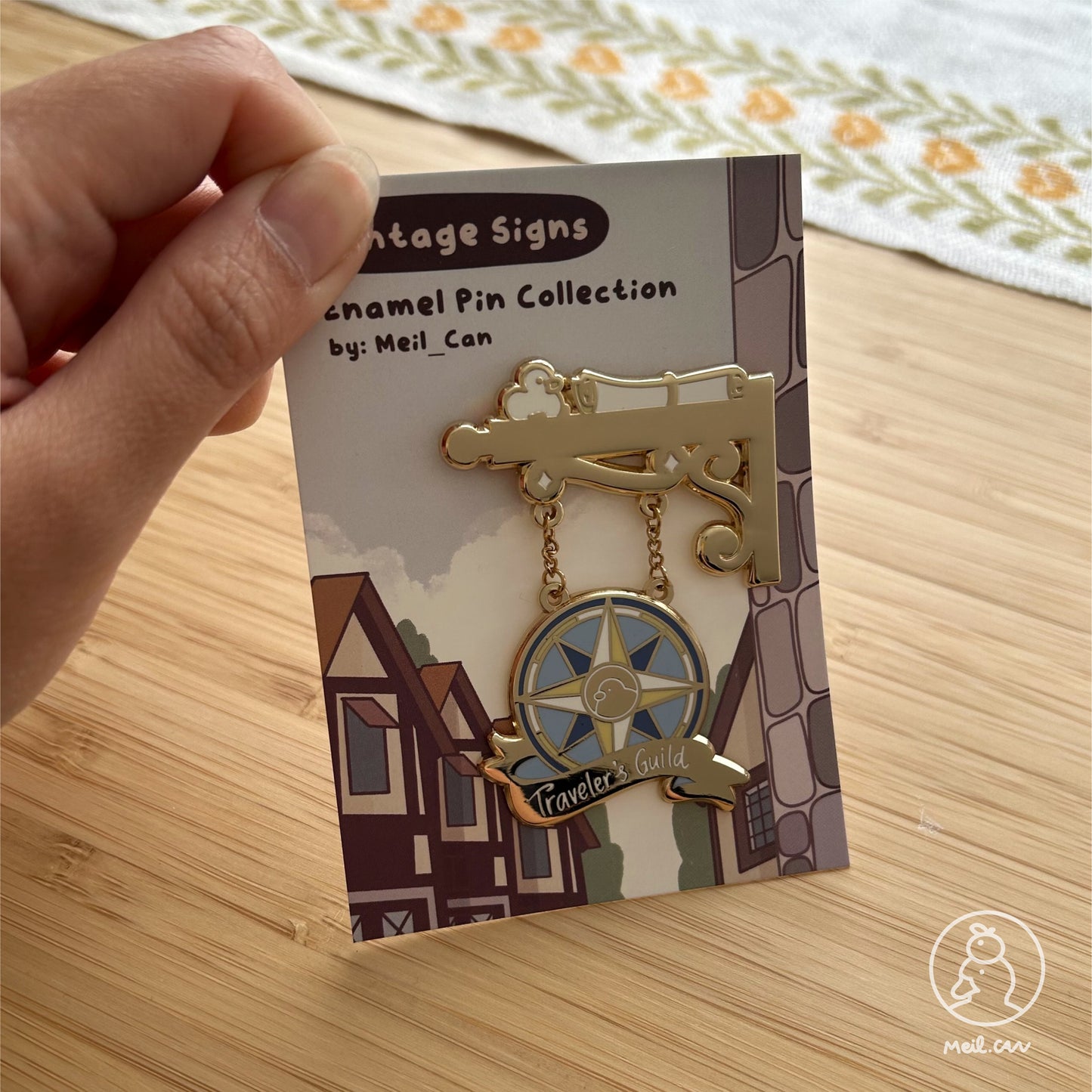 Traveler's Guild- Vintage Signs Enamel Pin