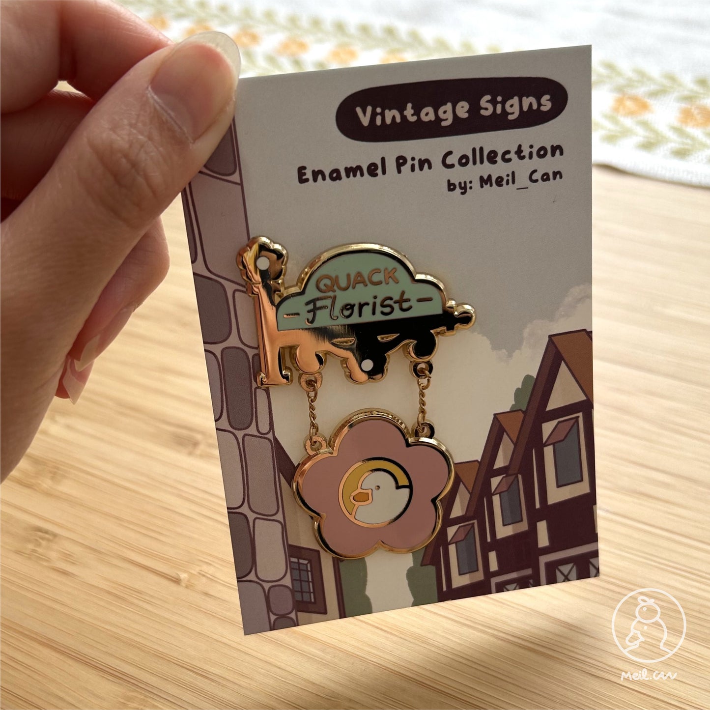 Quack Florist - Vintage Signs Enamel Pin