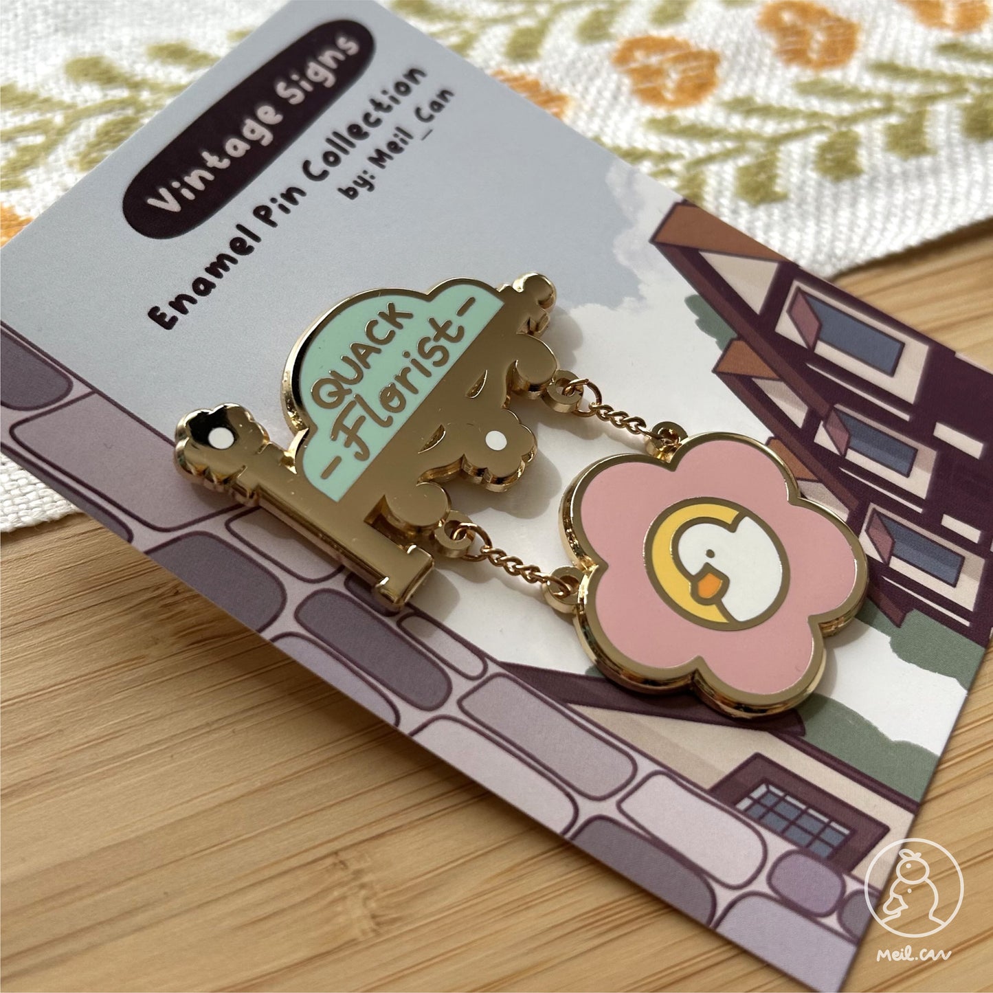 Quack Florist - Vintage Signs Enamel Pin