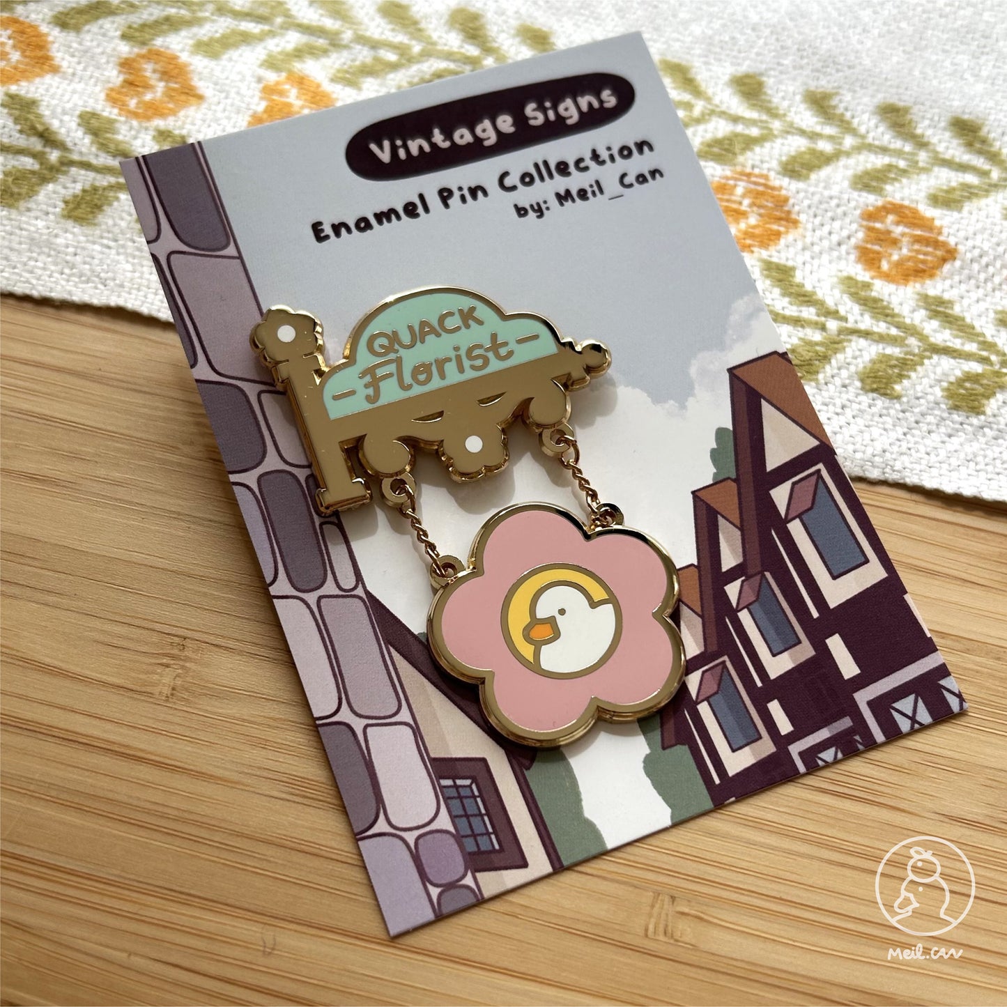 Quack Florist - Vintage Signs Enamel Pin
