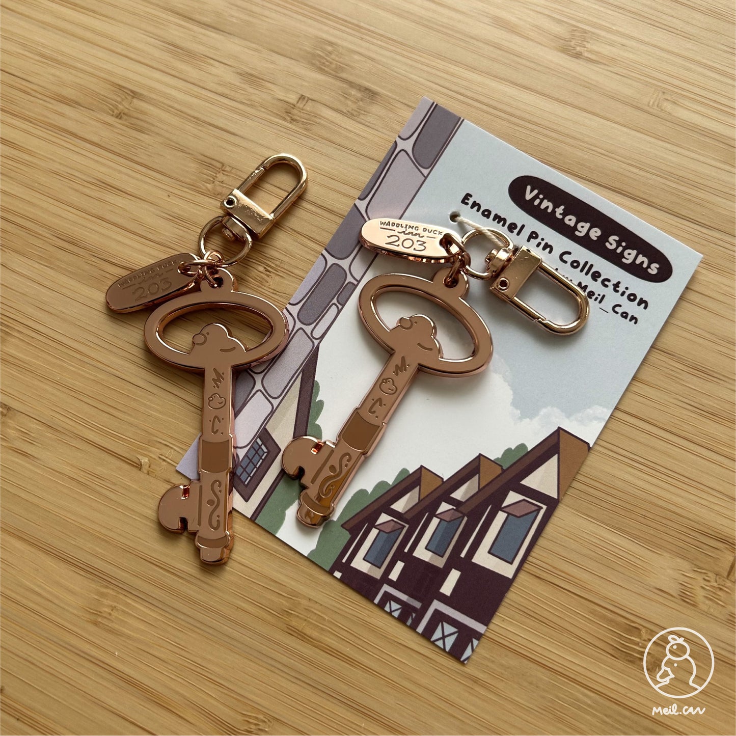 The Inn Room Key at Duckie Town - Enamel Keychain