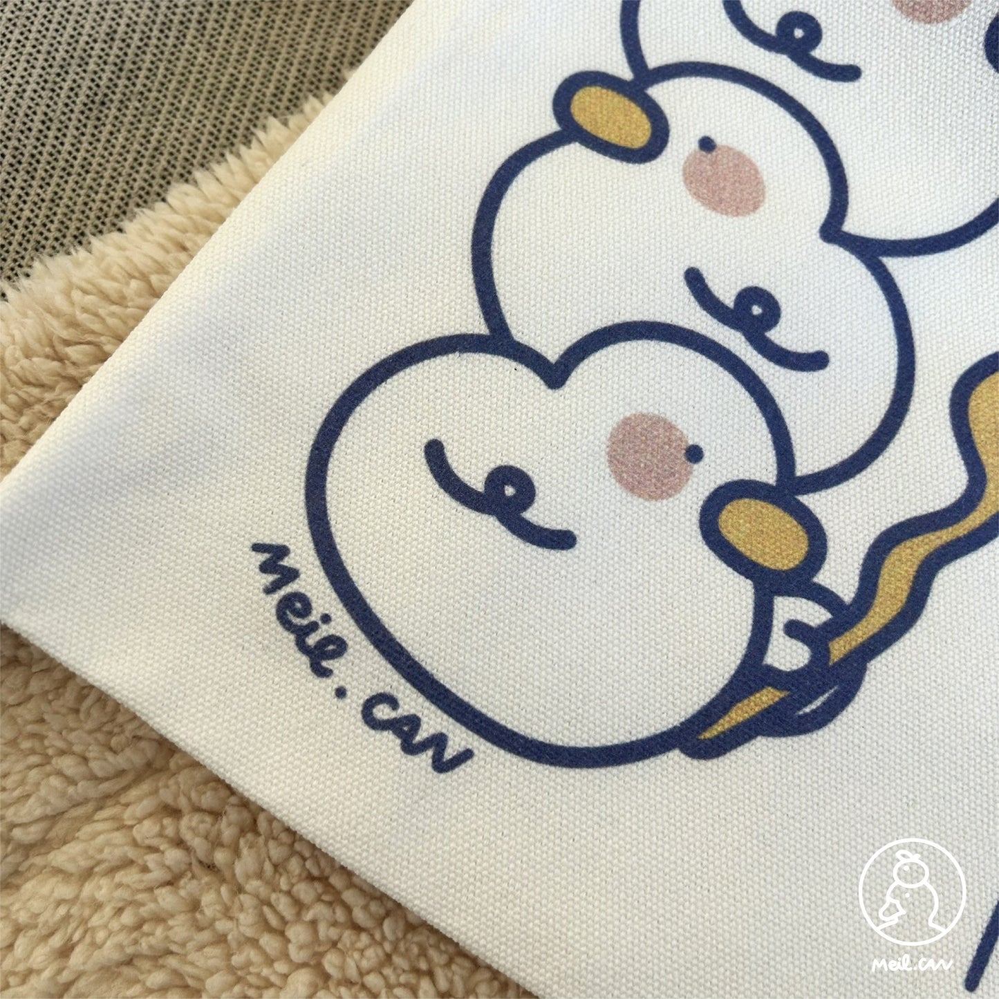 Loot Inside. Must Protect! Duck with Sword & Staff Canvas Tote Bag - Cute RPG Duck Tote Bag