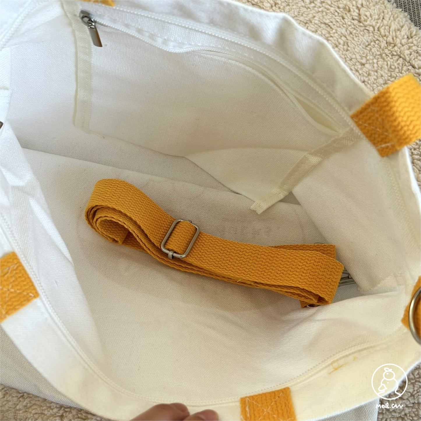 Caution, Protected By Ducks Canvas Tote Bag - Cute RPG Duck Tote Bag
