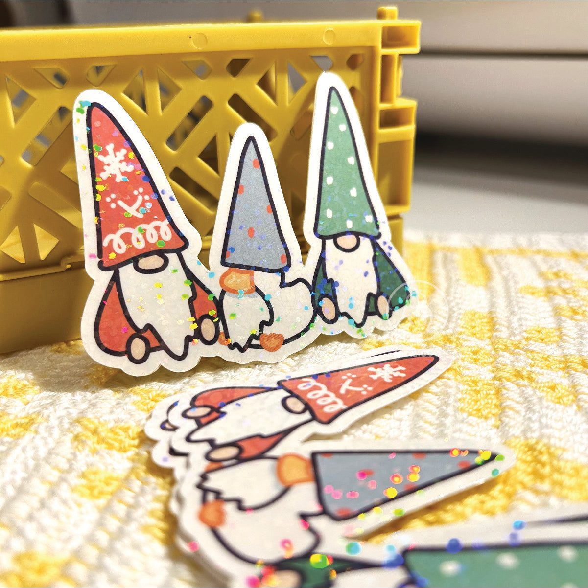 Duckies Christmas 2024 Holographic Die Cut Sticker | Cute Christmas Sticker