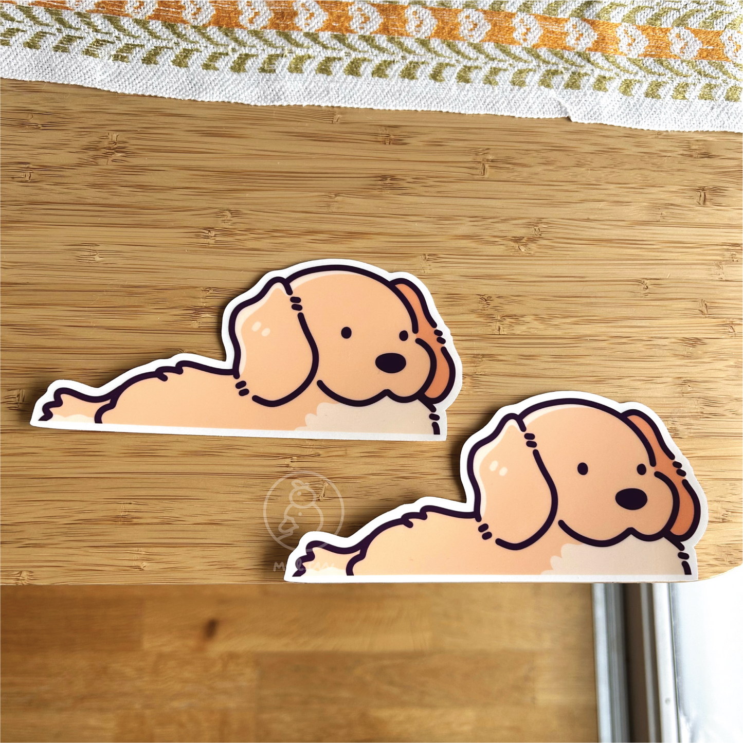 "Golden Retriever" Dog Car Decal Peeker Sticker | Die Cut Clear Stickers