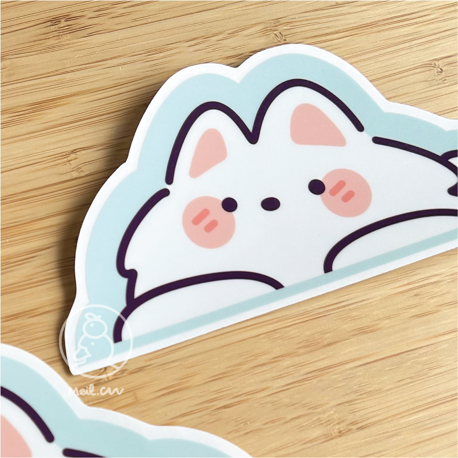 "Samoyed" Dog Car Decal Peeker Sticker | Die Cut Clear Stickers