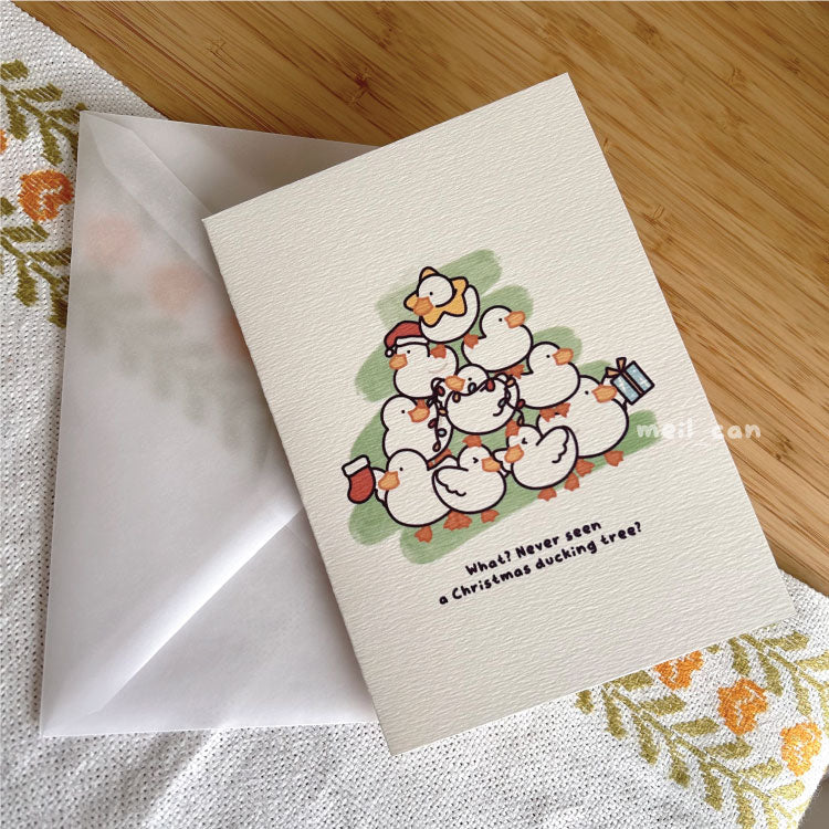 Never Seen a Ducking Christmas Tree? - Duck Christmas Card - Greeting Card
