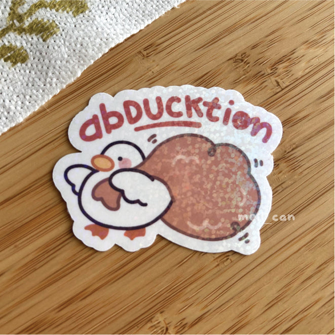 AbDUCKtion Holographic Die Cut Sticker | Funny Duck Sticker