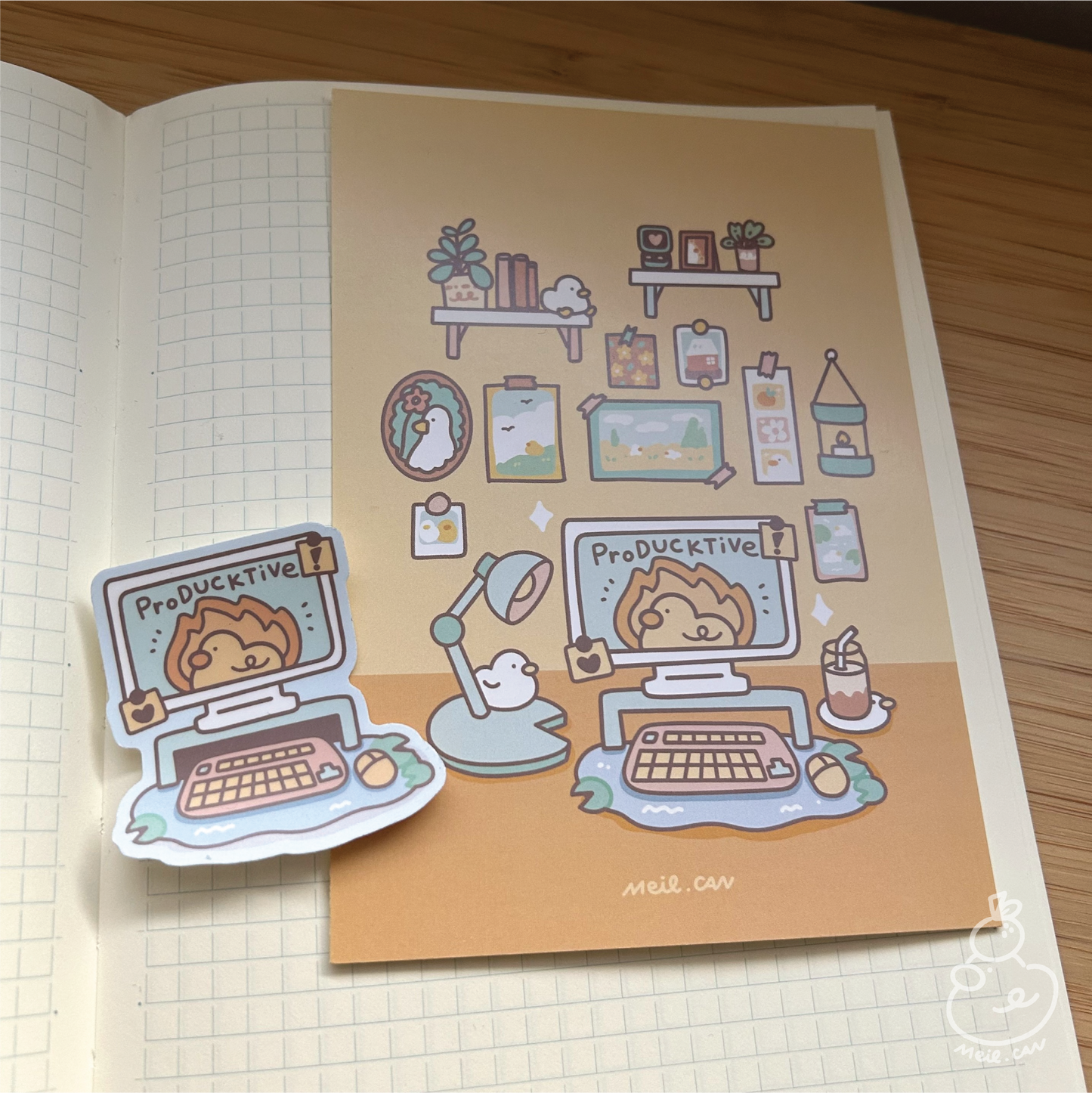 May 2025 rewards - Duckie Membership Ko-fi Archive | Enamel Pin, Artprint, Sticker