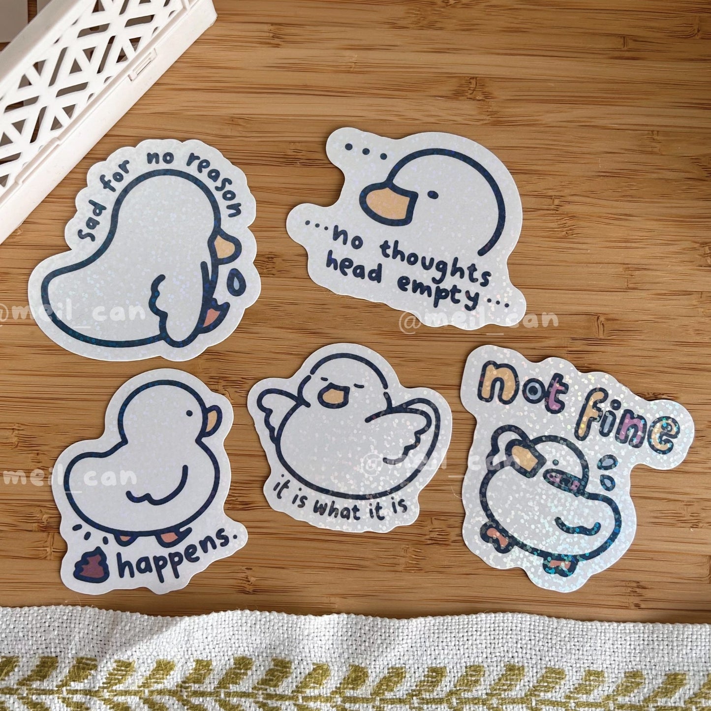 You're Not Okay & That's Fine - Duck Holographic Die Cut Sticker