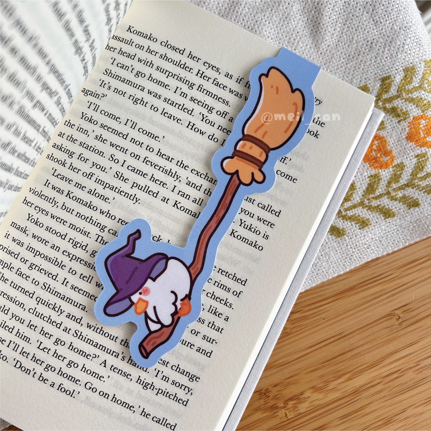 Witch Duckie Flying on a Broomstick - Duck Magnetic Bookmark