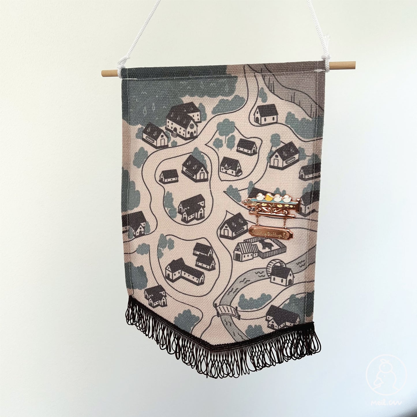 Duckie Town Map - Pin Banner - from Vintage Signs Pin Collection Kickstarter