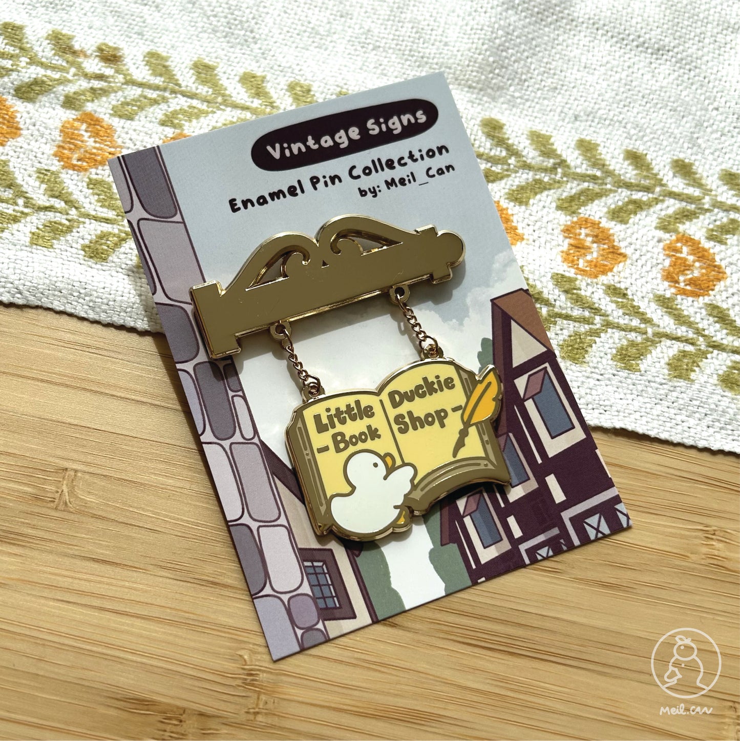 Little Duckie's Book Shop - Vintage Signs Enamel Pin
