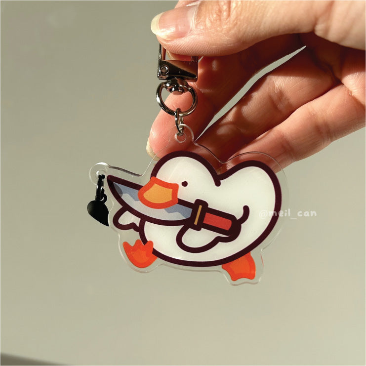 Couple / Bestie Keychain "YOU CANNOT DUCKIN' RUN FROM ME" - Duck Magnetic Acrylic Keychain