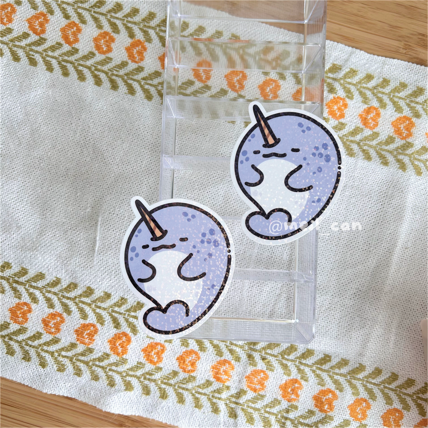 Narwhal Hug - Narwhal Holographic Die Cut Sticker