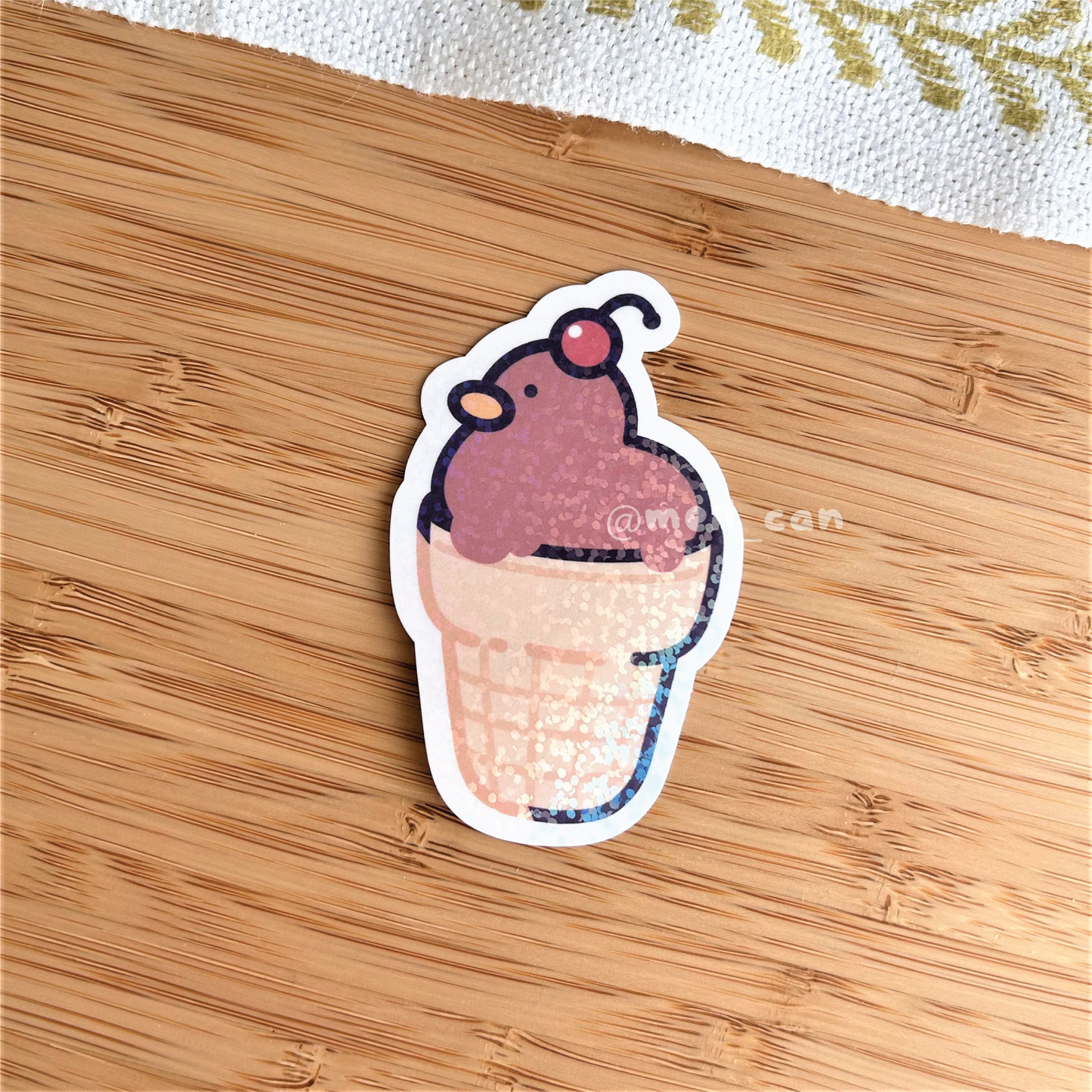 Ice Cream Duckies - Duck Holographic Die Cut Sticker