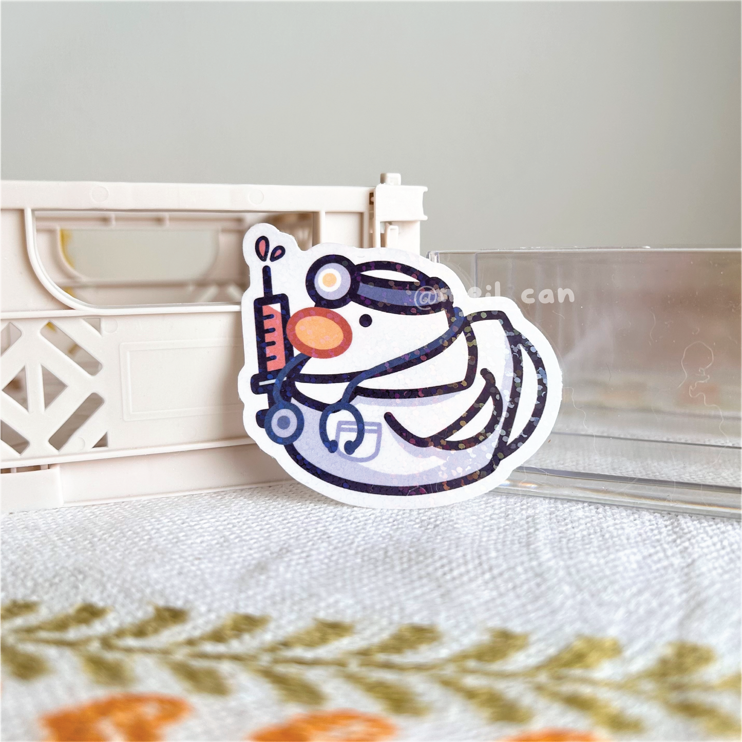 Ducktor - Duck Holographic Die Cut Sticker