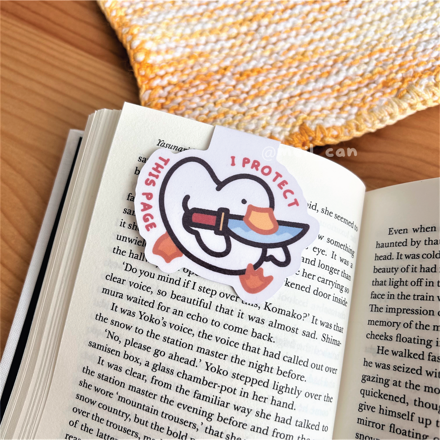 I Protect This Page! - White Variant - Duck Magnetic Bookmark