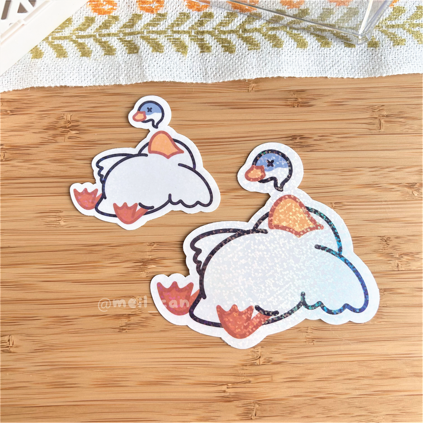 Tired as Duck - Duck Holographic Die Cut Sticker