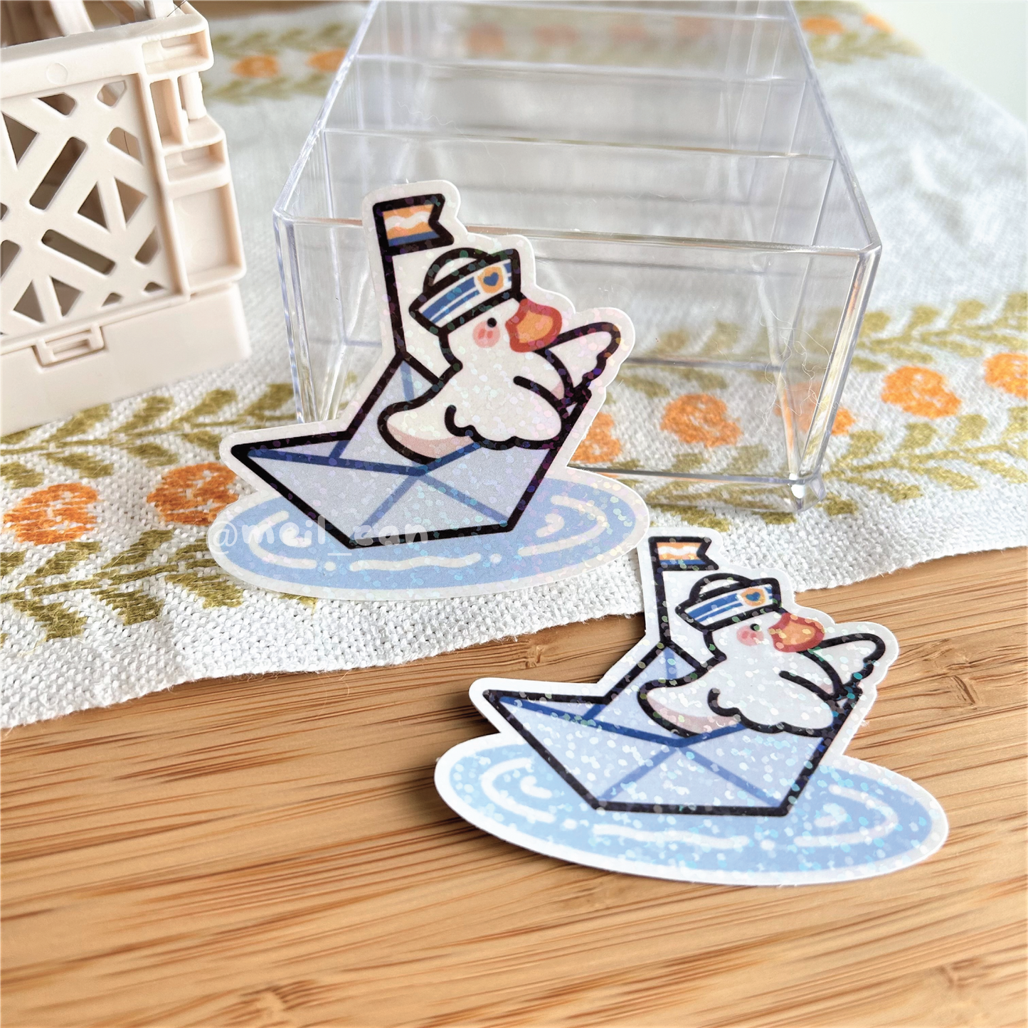 Sailor Duckie Ahoy! - Duck Holographic Die Cut Sticker