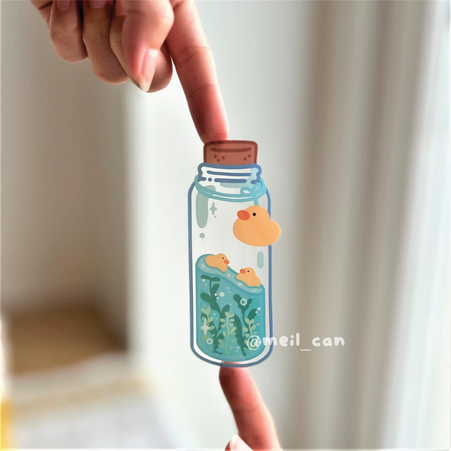 Bottled Duckies - Transparent Clear Die Cut Sticker - Duck Stickers