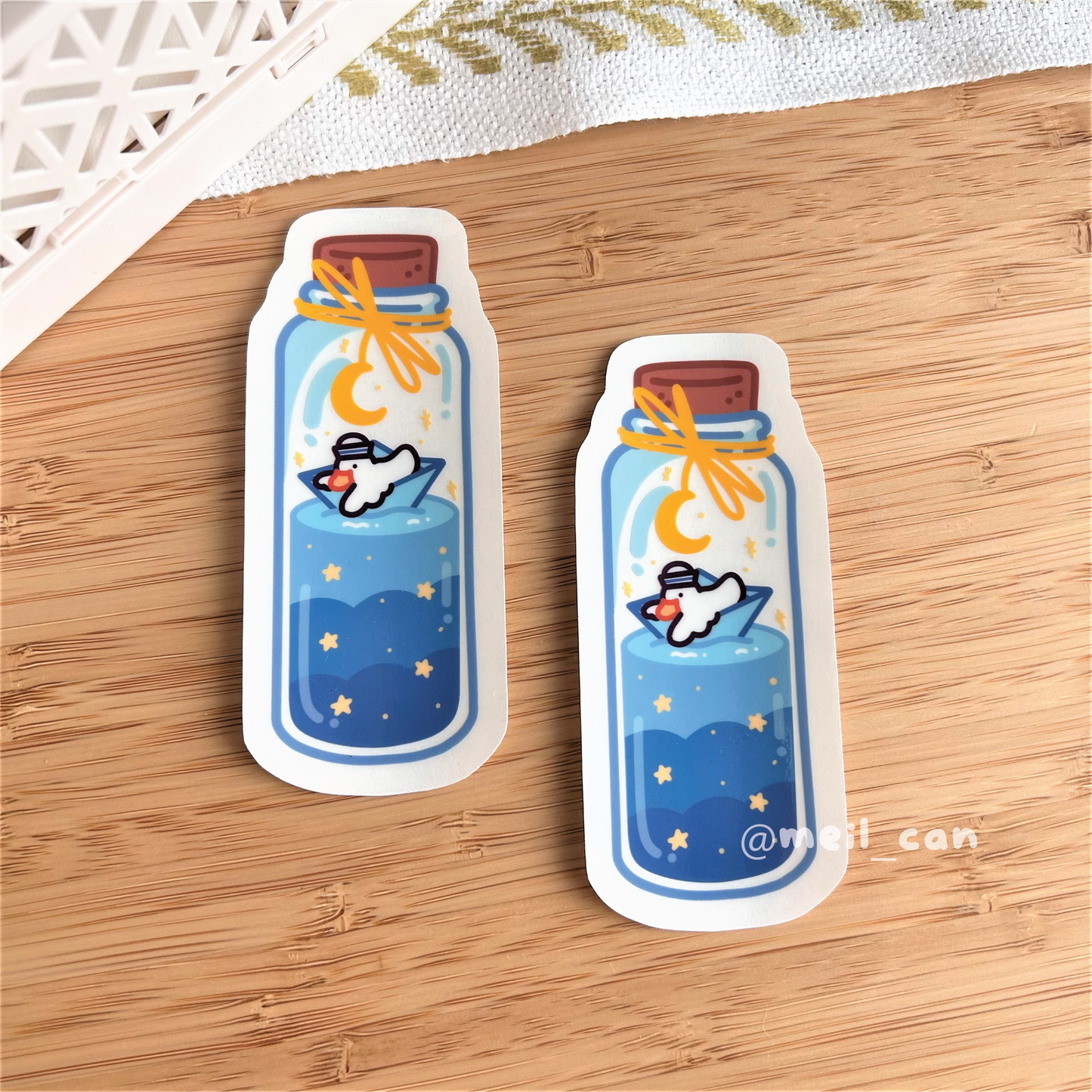 Sailor Duckie on Starry Pool - Transparent Clear Die Cut Sticker - Duck Stickers