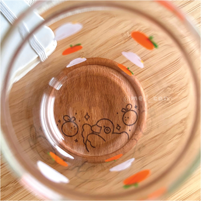 Duckie & Oranges | Engraved Wooden Coaster *UPGRADED