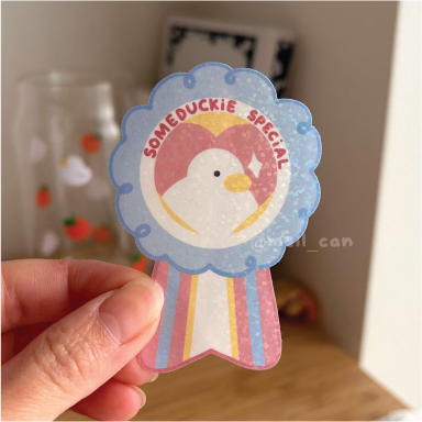 Duckie Medal Ribbons Die Cut Sticker - Duck Stickers