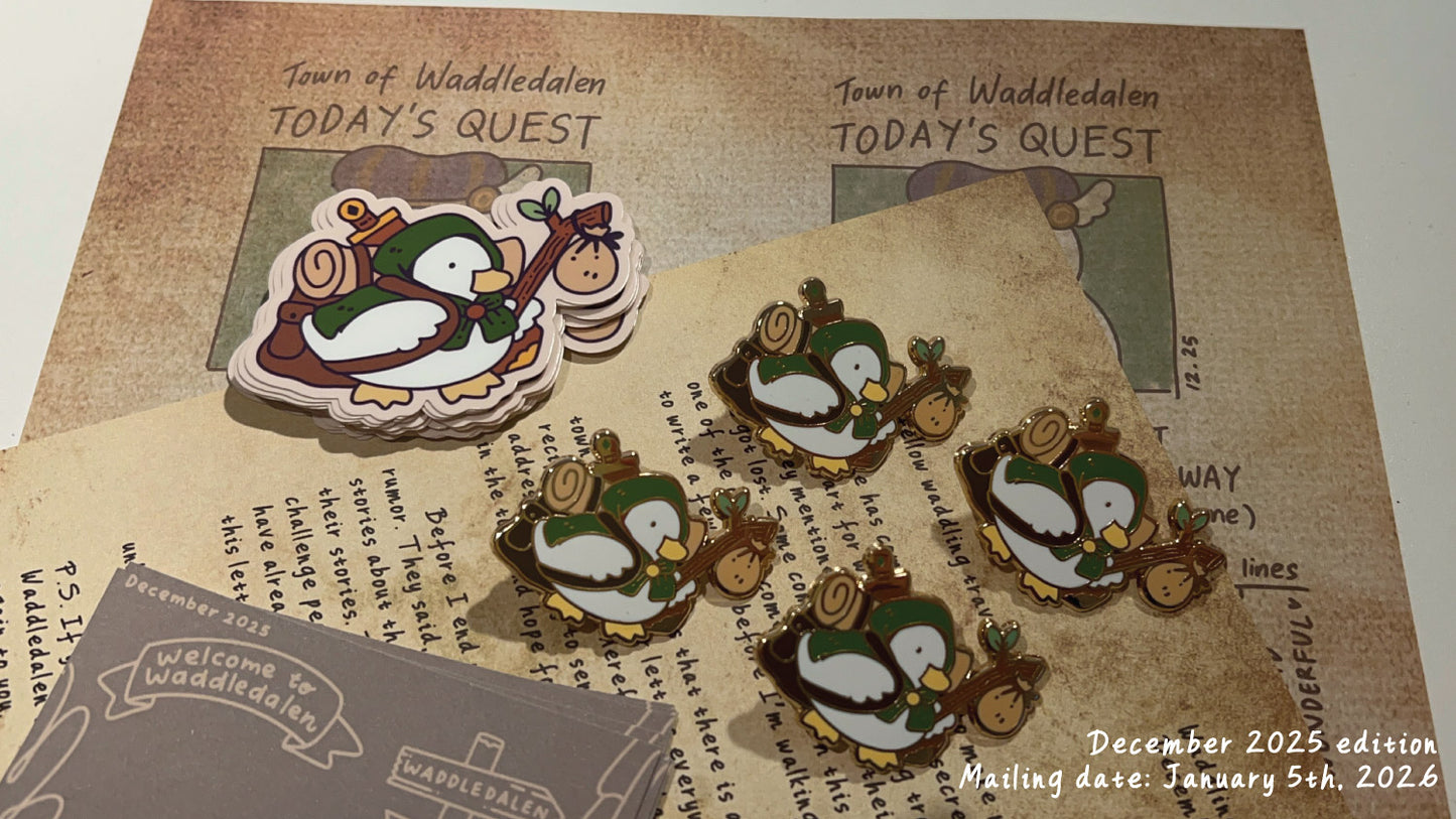 Waddledalen Mini Pin Pals (Enamel Pin only + Monthly Letter) - Current edition: January 2026