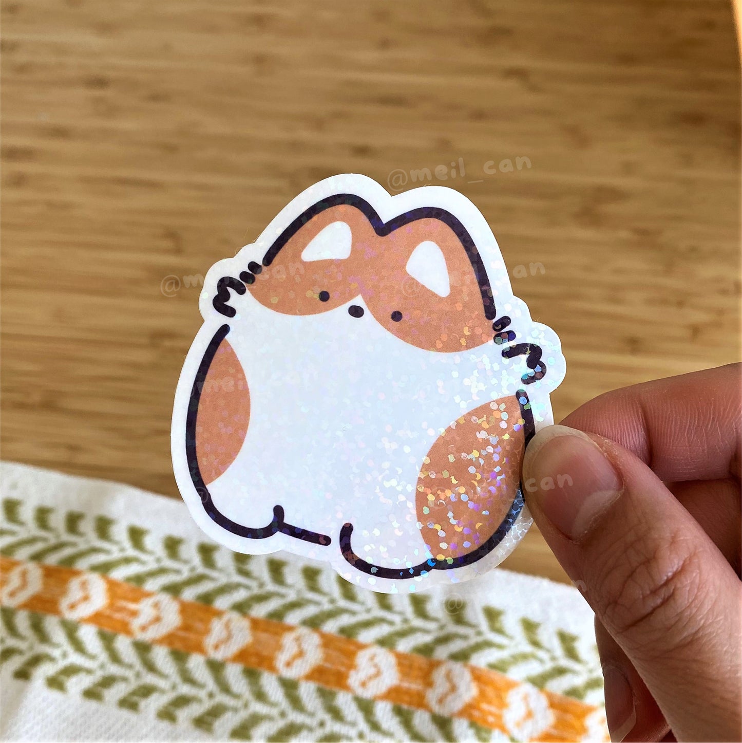 Corgi Version 2 - Holographic Die Cut Sticker