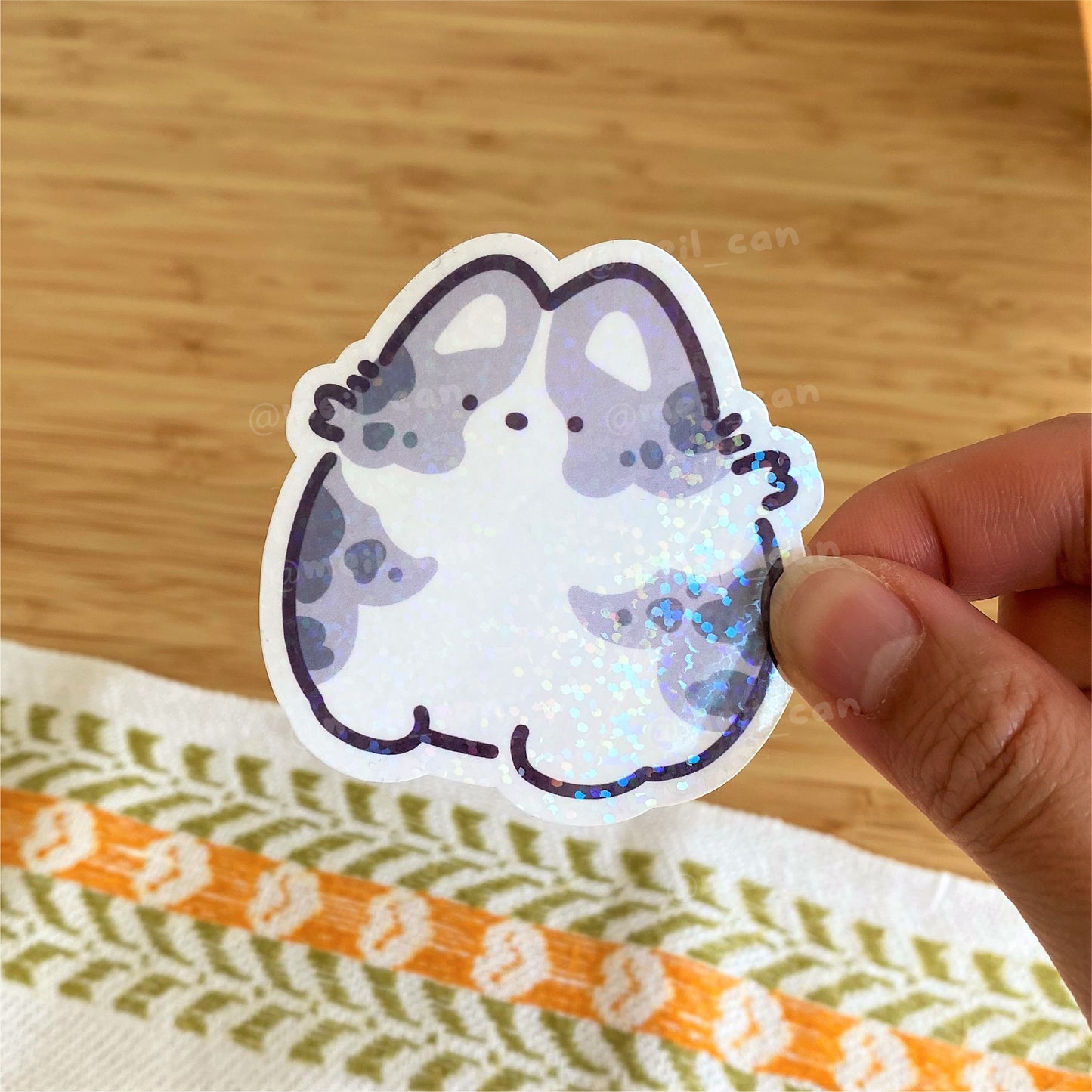 Corgi Version 2 - Holographic Die Cut Sticker