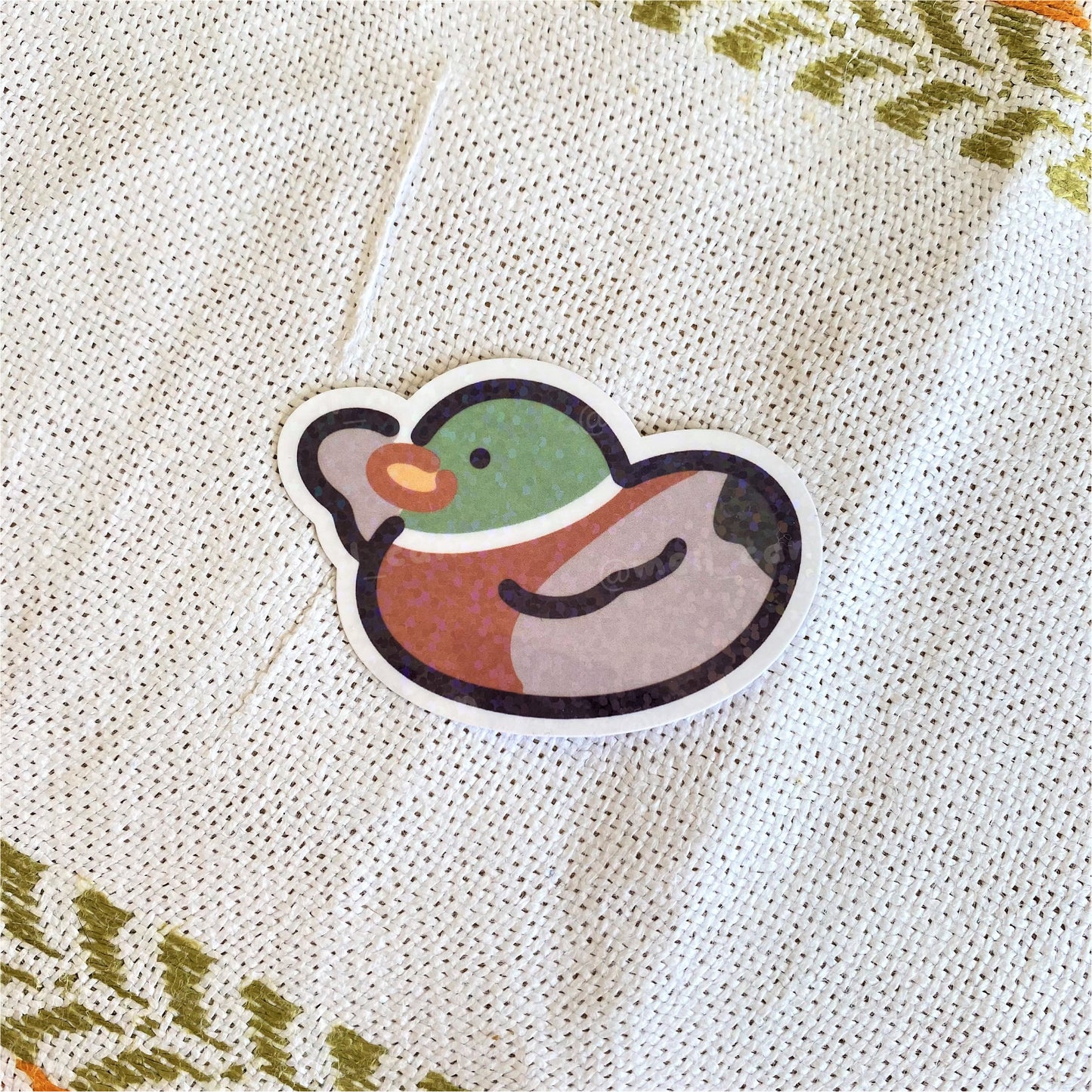Mallard Duck Holographic Die Cut Sticker