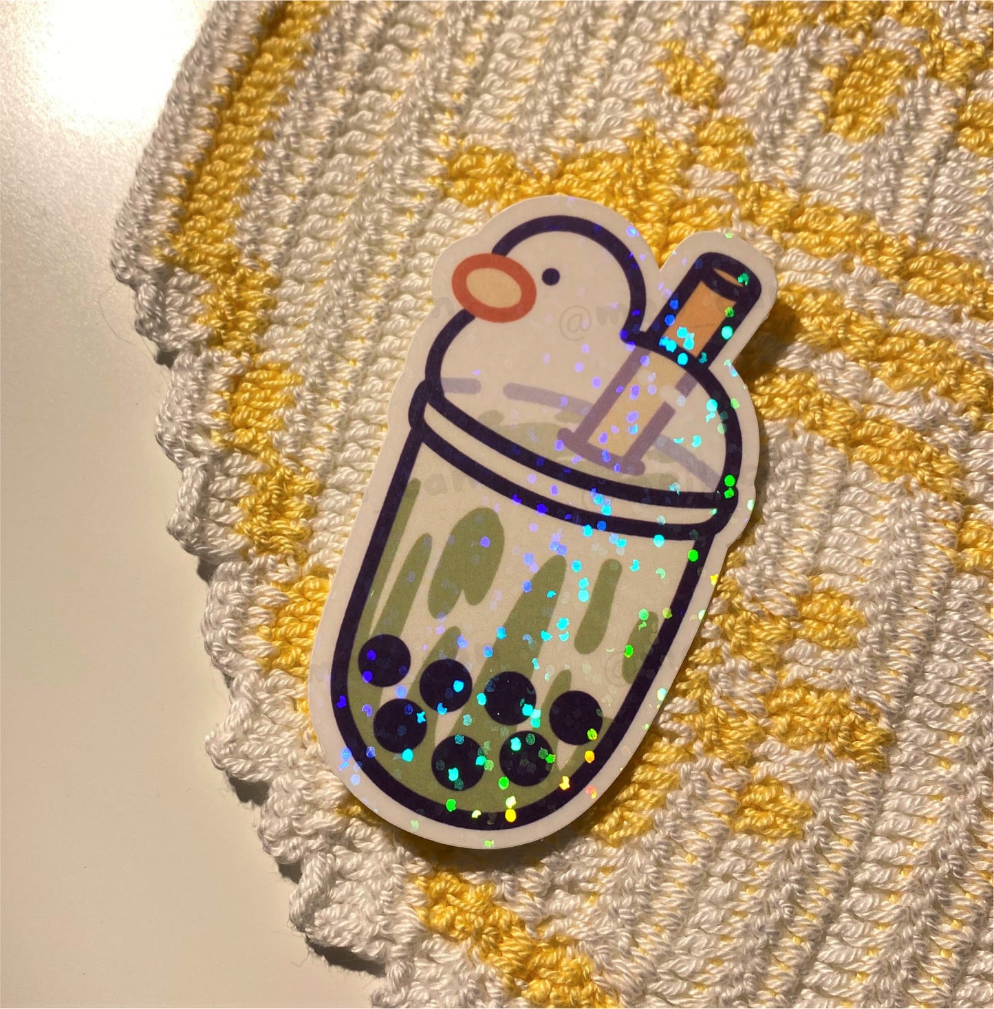 Boba Drinks Duckie Die Cut Sticker - Duck Stickers