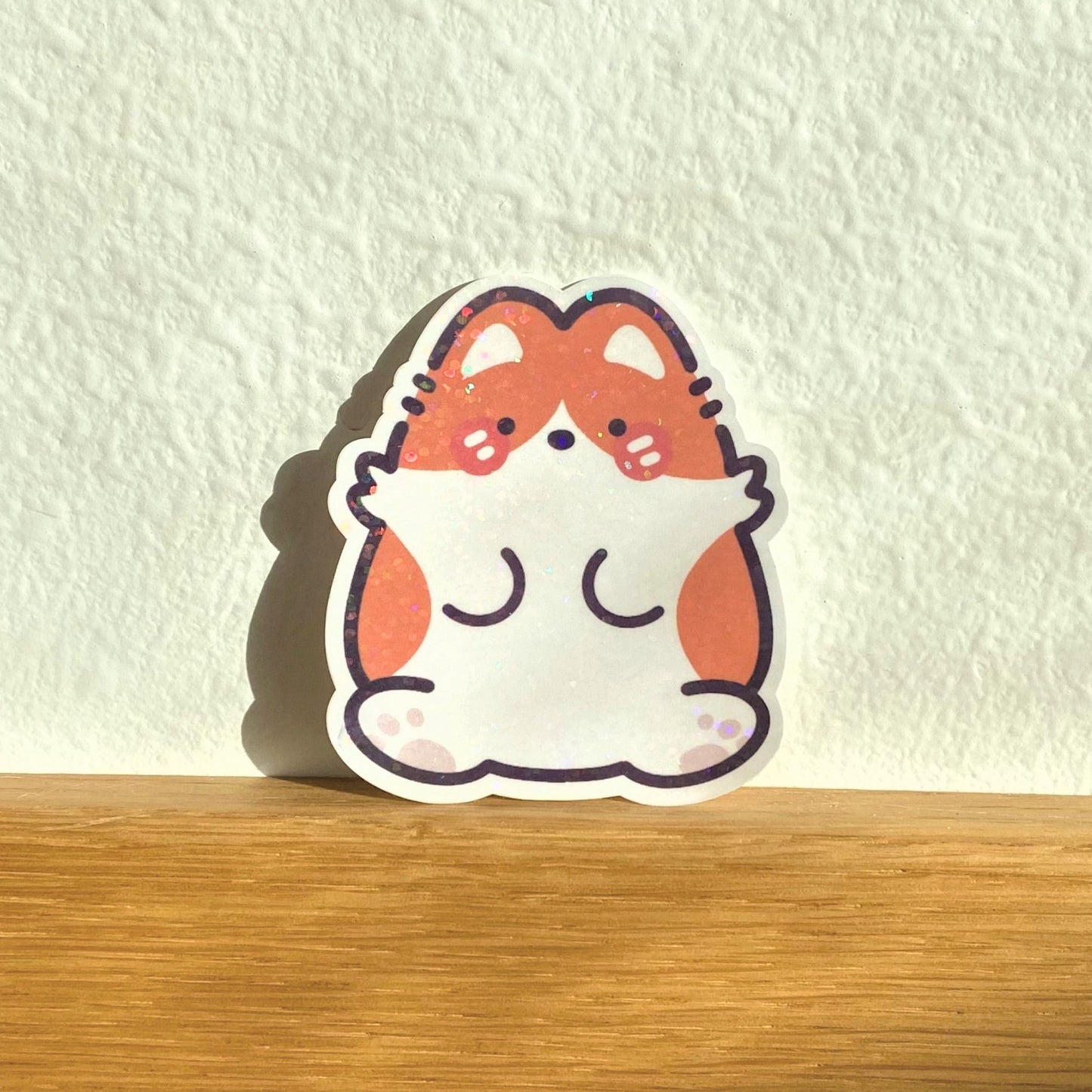 Corgi Holographic Die Cut Sticker