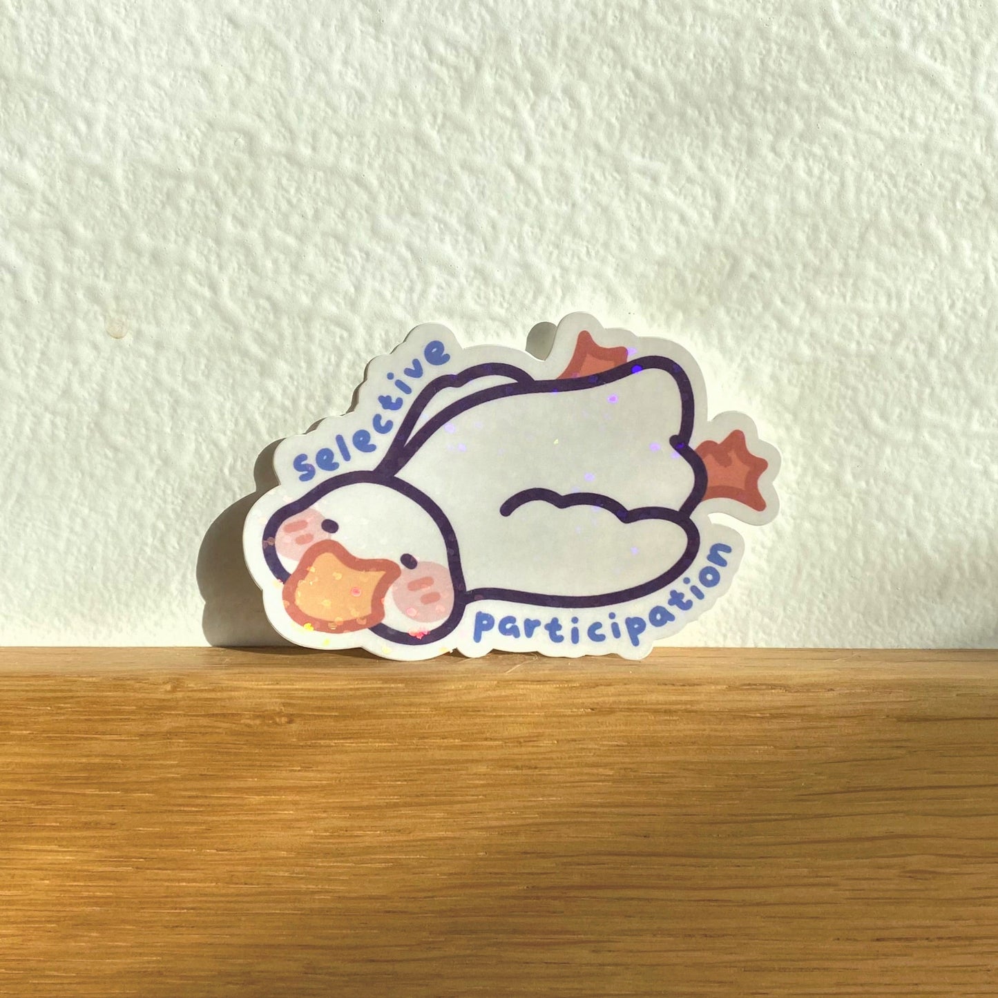 Selective Participation Duckie Holographic Die Cut Sticker - Duck Sticker