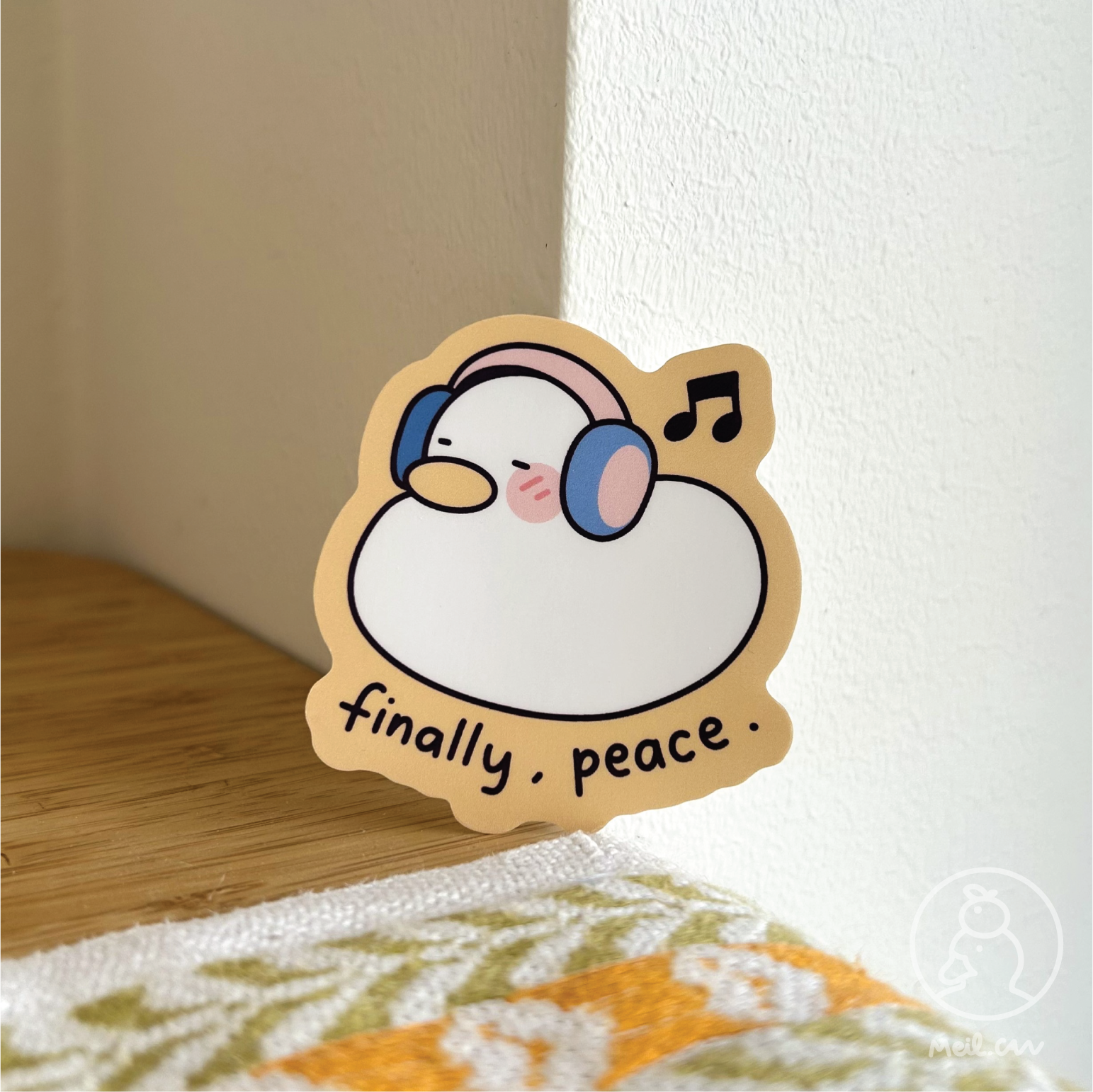 Finally Sticker Finally, Peace - Matte Duck Die Cut Sticker | Cute Sticker – Meilcan