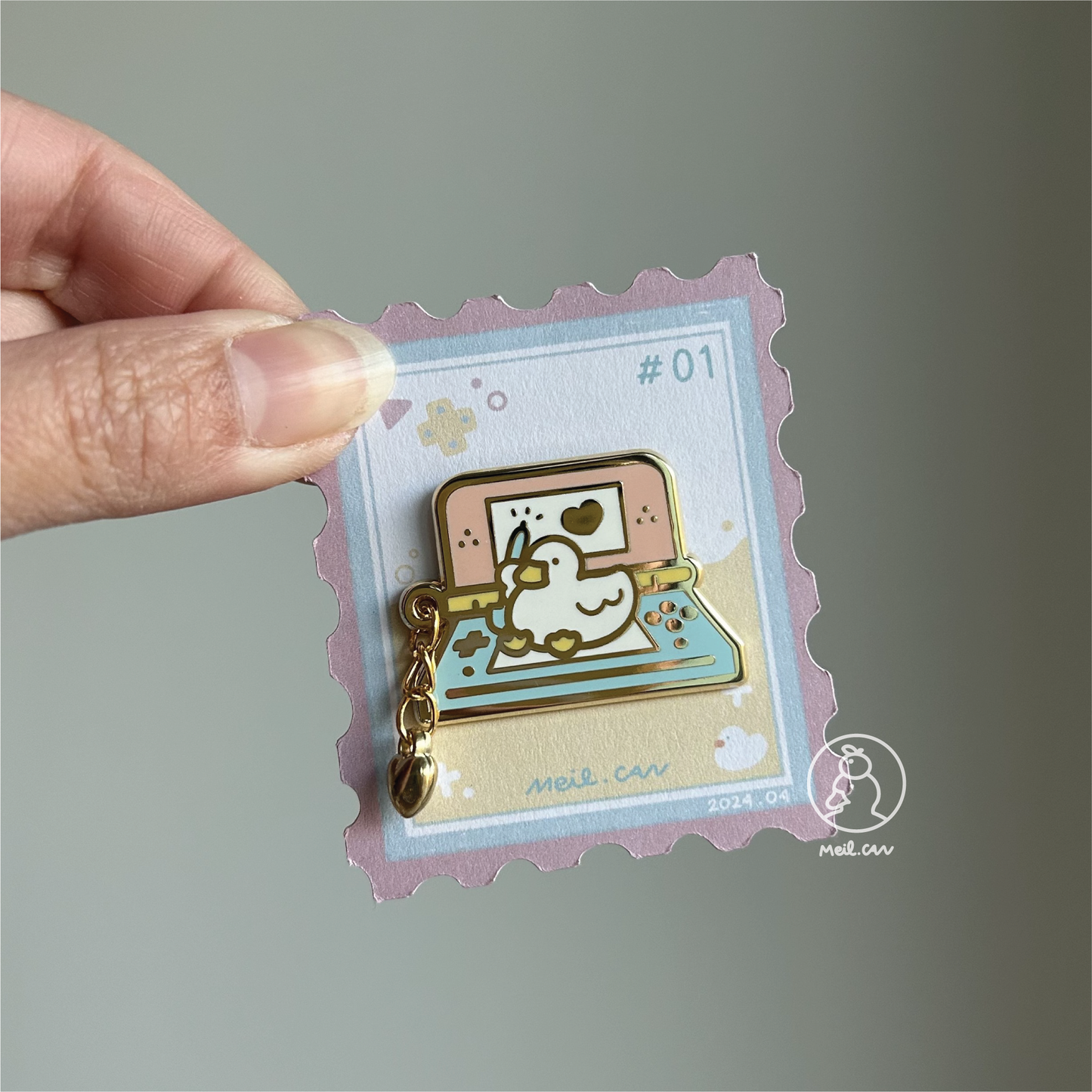 April Enamel Pin - Duckie Membership Ko-fi Archive
