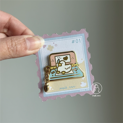 April Enamel Pin - Duckie Membership Ko-fi Archive