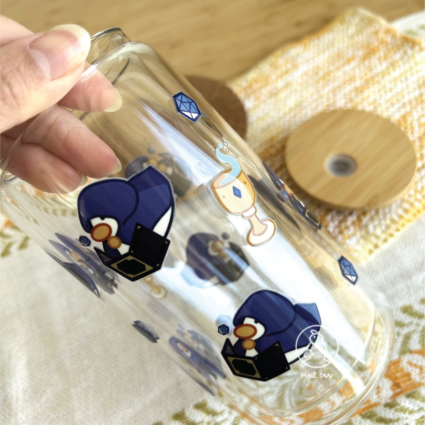 Duckgeon Master | Cute Double Walled Glass Cup with Bamboo Lid and Glass Straw *NEW UPGRADE