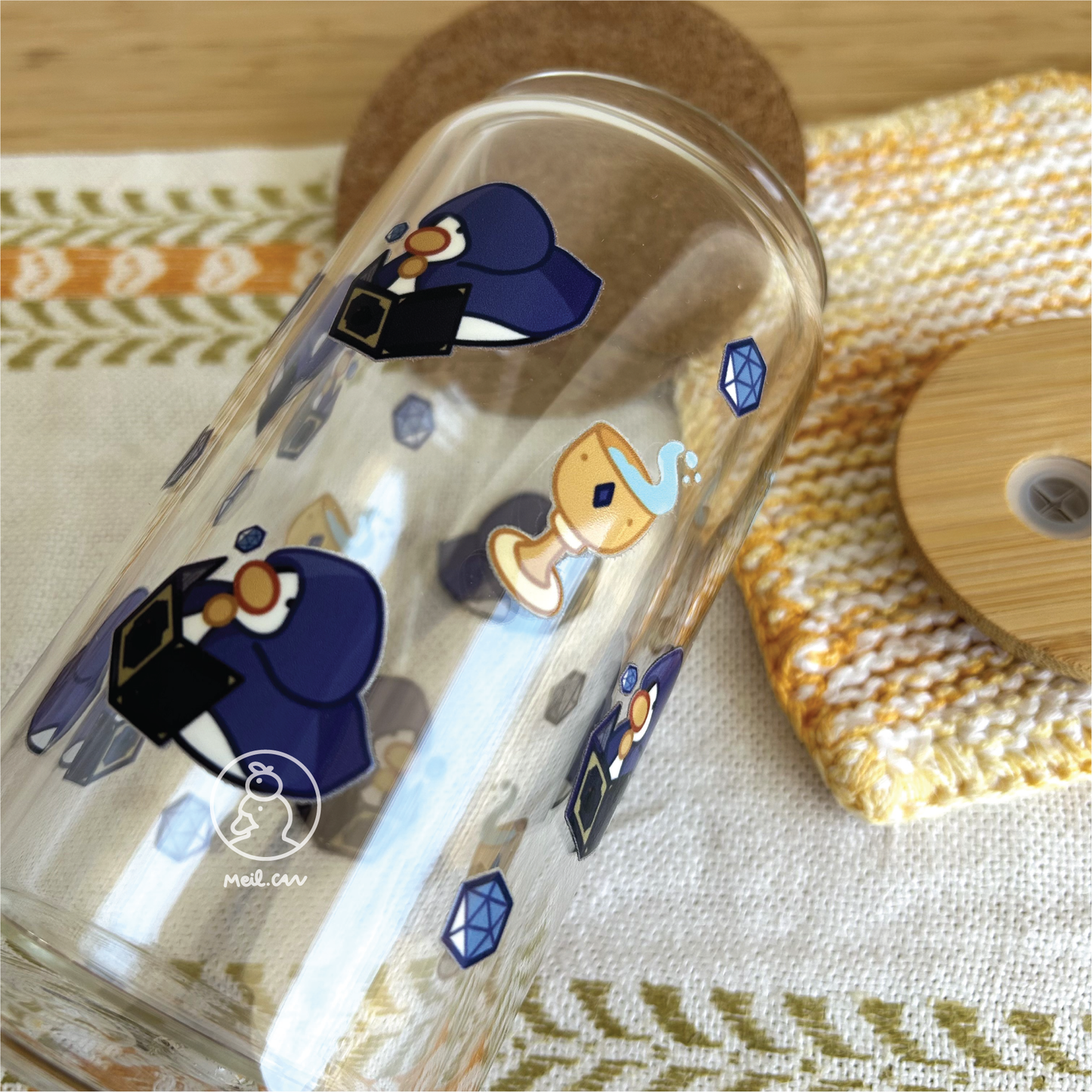 Duckgeon Master | Cute Double Walled Glass Cup with Bamboo Lid and Glass Straw *NEW UPGRADE