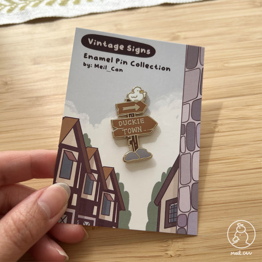 Duckie Town Signpost Enamel Pin - from Kickstarter