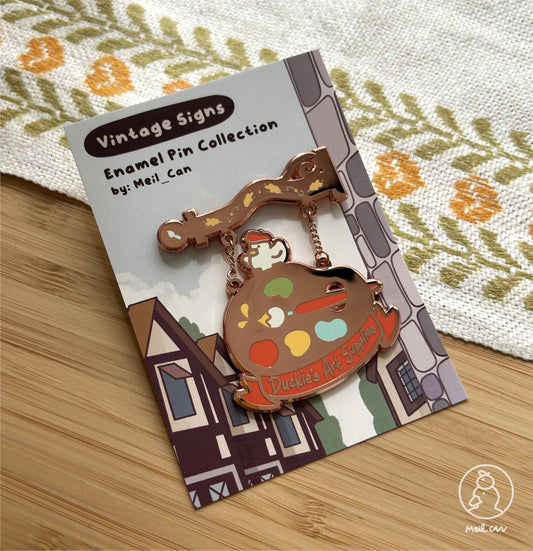 Duckie's Art Supplies - Vintage Signs Enamel Pin