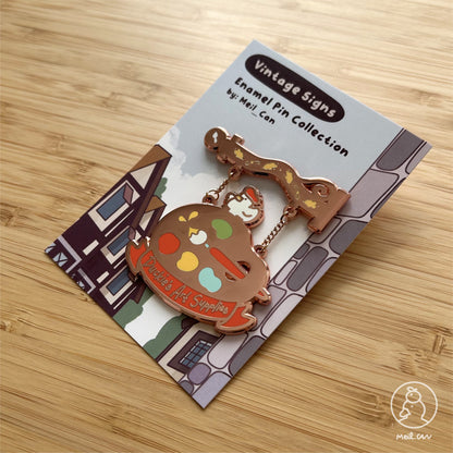 Duckie's Art Supplies - Vintage Signs Enamel Pin