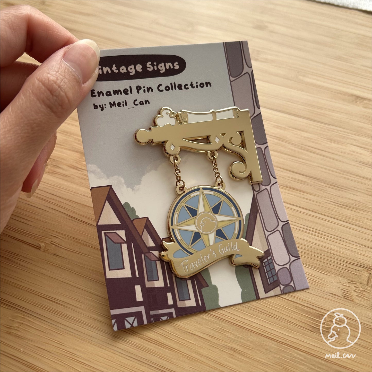 Traveler's Guild- Vintage Signs Enamel Pin