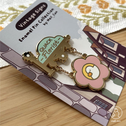 Quack Florist - Vintage Signs Enamel Pin